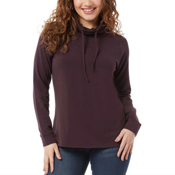 NWT 32 Degrees Women's Funnel Neck Pullover Hoodie Boysenberry Size S $50 FFF088 - Picture 1 of 4